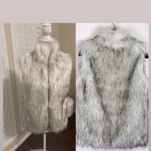 Grey High Neck Fluffy Vest